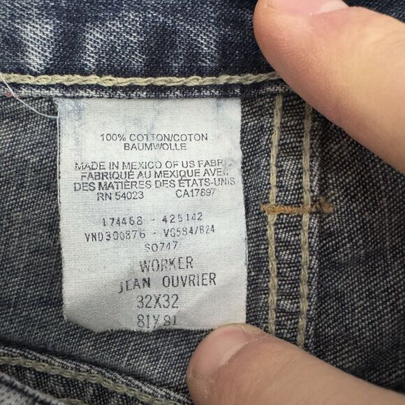 GAP Worker Jeans Mens 32x31 Blue Baggy Wide Leg Fade Skater Y2K Loose - Picture 10 of 10